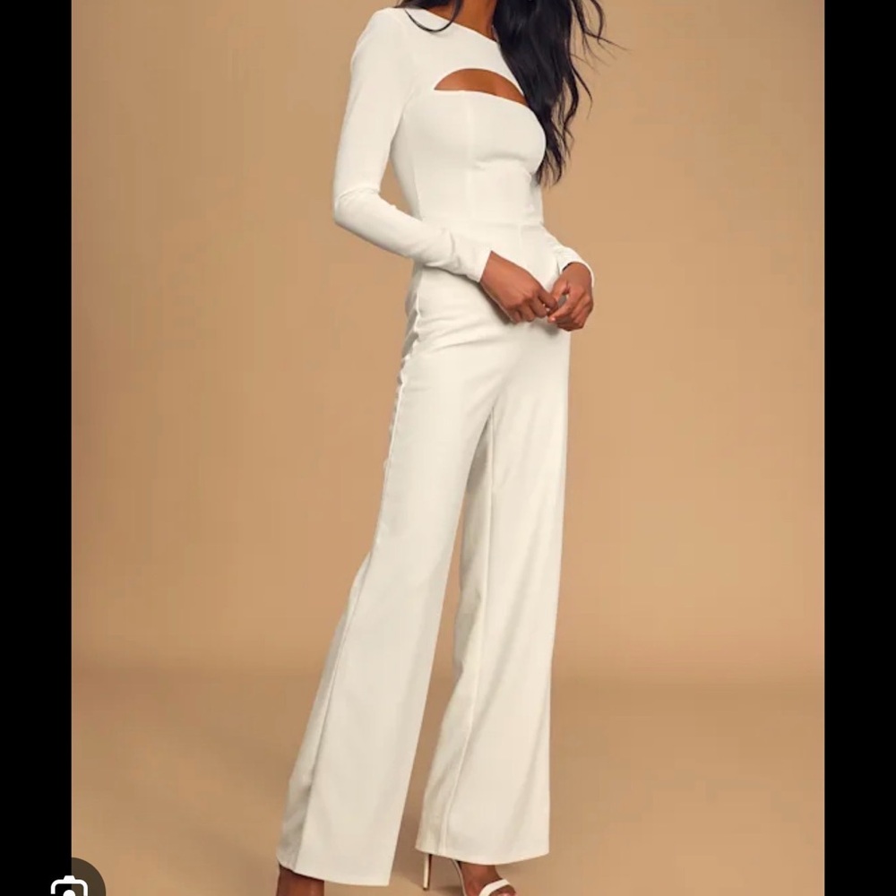 Lulu's Chic Cream Jumpsuit